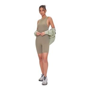 Forever 21 Ribbed back cut out jumpsuits olive green (F1)